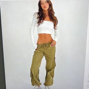 Tiger Mist Trinity Parachute Cargo Joggers Khaki Green Sz XXS